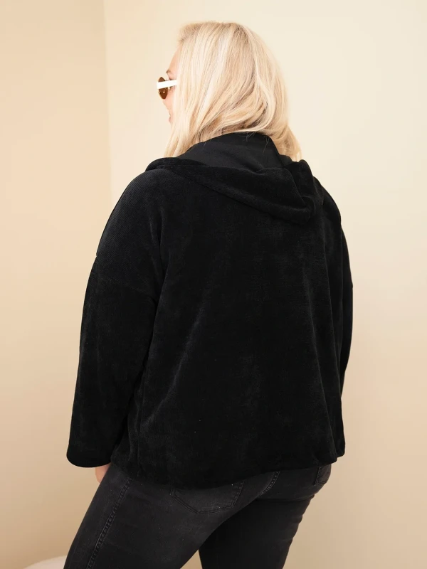  Bluza damska Plus Size sztruksowa z kapturem i zamkiem( r. 46-50)    