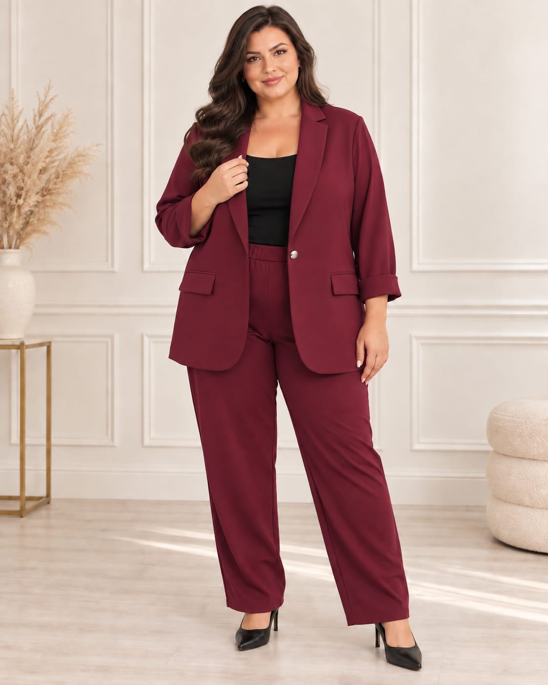 Komplet plus size Garnitur plus size zapinany na jeden guzik MASEŁKO  ( r. 48/50) 