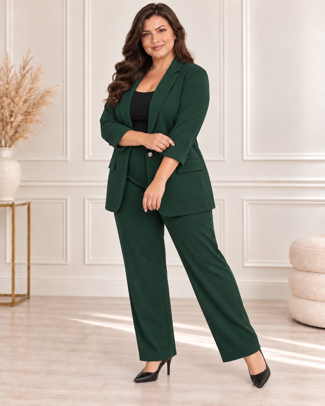 Komplet plus size Garnitur plus size zapinany na jeden guzik MASEŁKO  ( r. 48/50) 