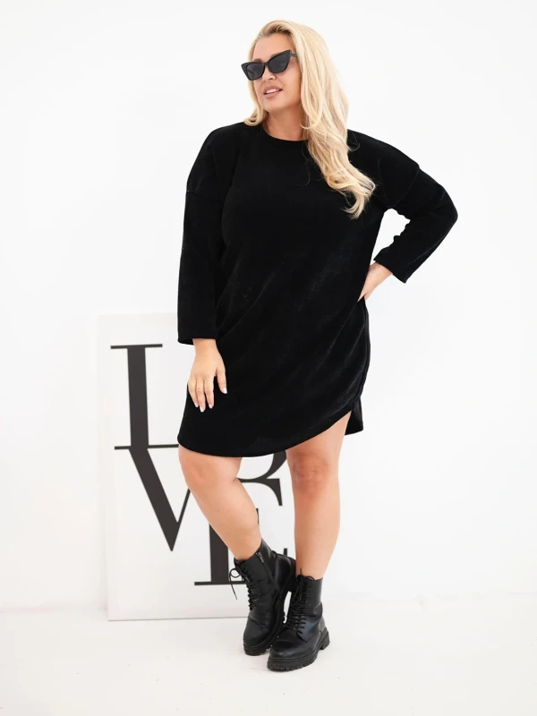 Sukienka damska Plus Size sztruksowa o luźnym kroju ( r. 46-50)       
