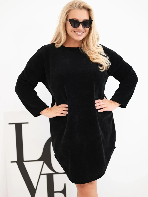 Sukienka damska Plus Size sztruksowa o luźnym kroju ( r. 46-50)       
