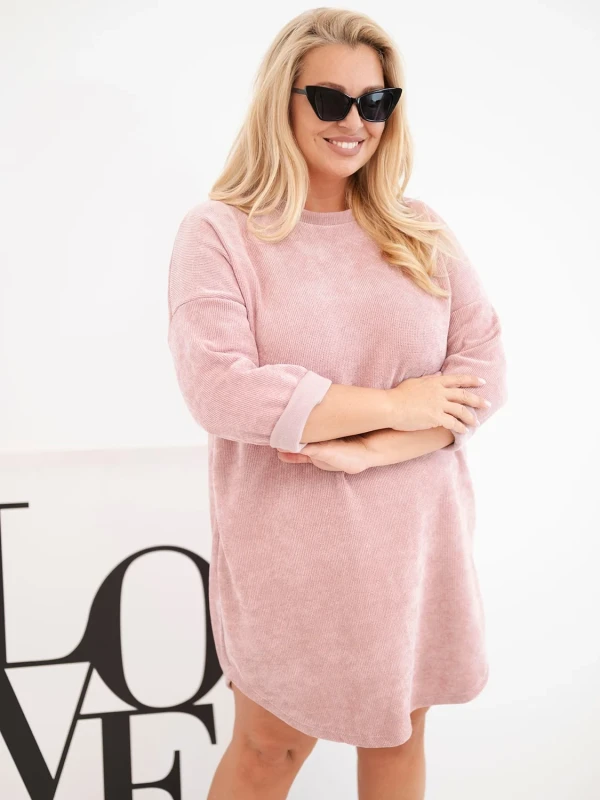 Sukienka damska Plus Size sztruksowa o luźnym kroju ( r. 46-50)       