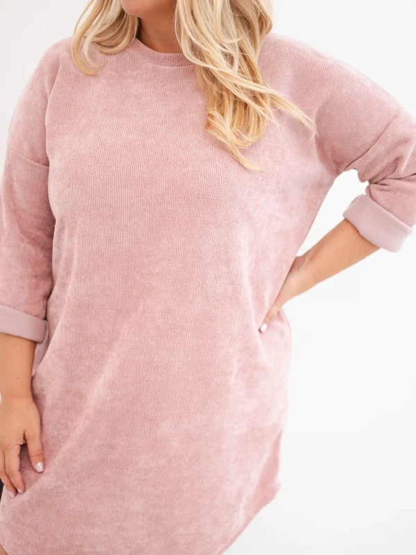Sukienka damska Plus Size sztruksowa o luźnym kroju ( r. 46-50)       