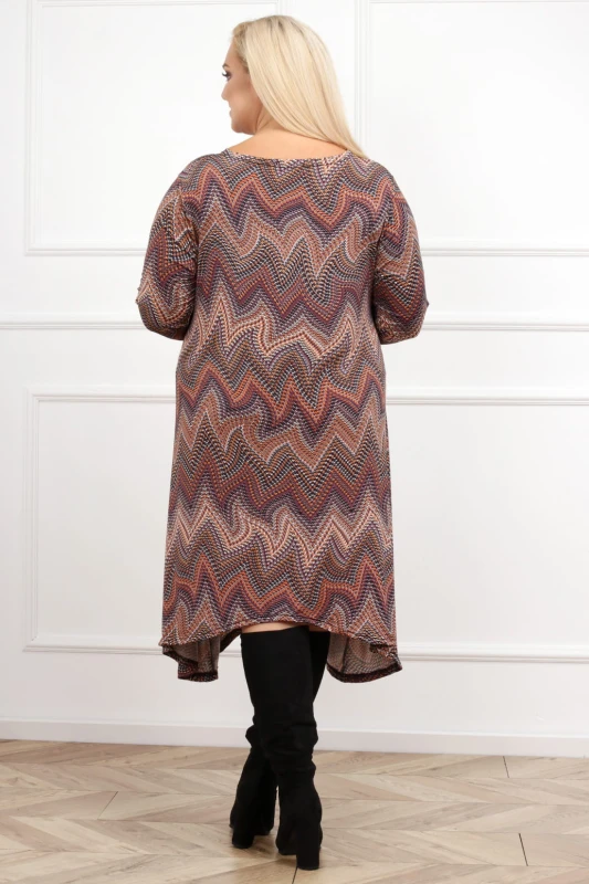 Sukienka plus size NANCY brąz ( r. 44-52) 