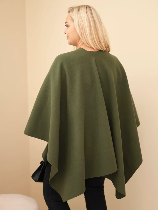Narzutka damska ponczo Plus Size z broszką – elegancka narzutka oversize ( r 46-60) 