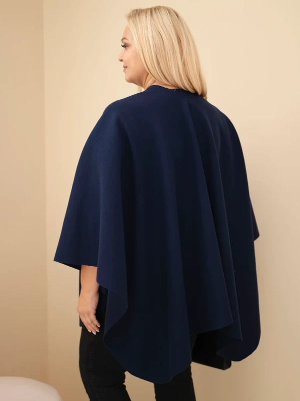 Narzutka damska ponczo Plus Size z broszką – elegancka narzutka oversize ( r 46-60)