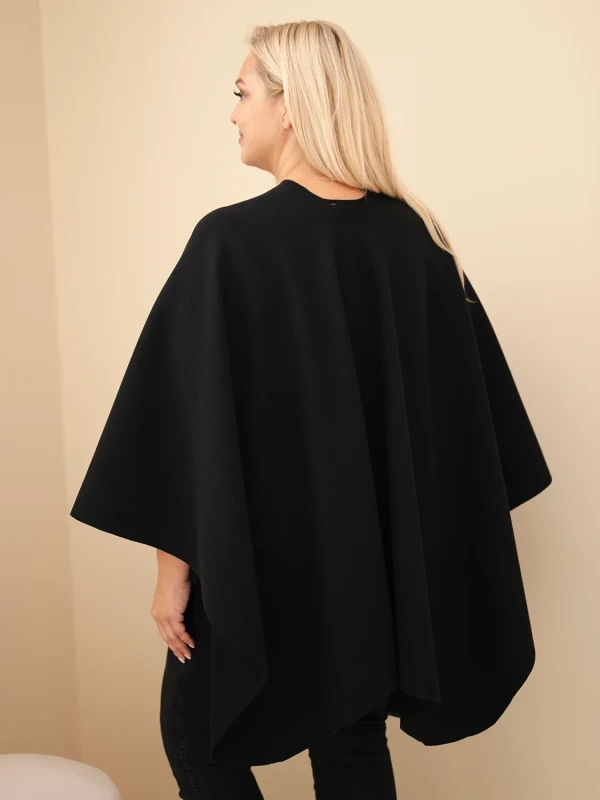 Narzutka damska ponczo Plus Size z broszką – elegancka narzutka oversize ( r 46-60) 