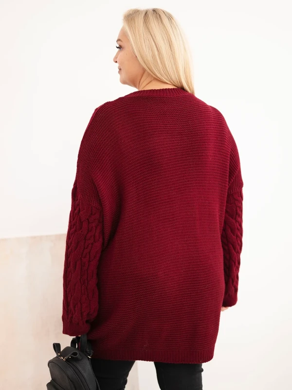 Sweter damski Plus Size z warkoczowym wzorem – długi sweter oversize 48–52  