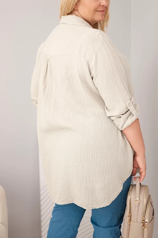 Koszula damska Plus Size muślinowa 100% bawełna (r.46/50)