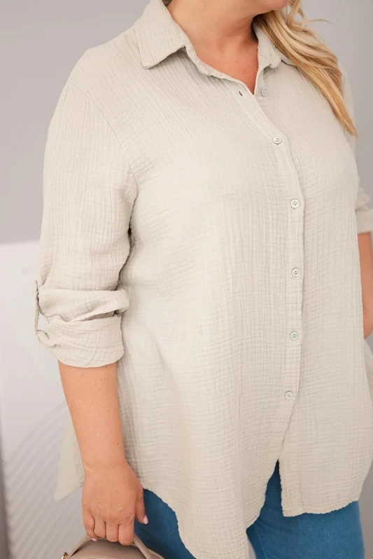 Koszula damska Plus Size muślinowa 100% bawełna (r.46/50)