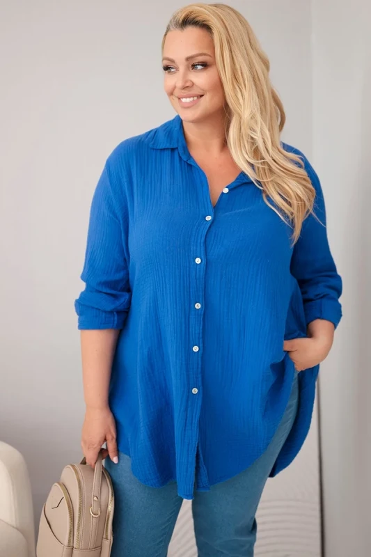 Koszula damska Plus Size muślinowa 100% bawełna (r.46/50)  