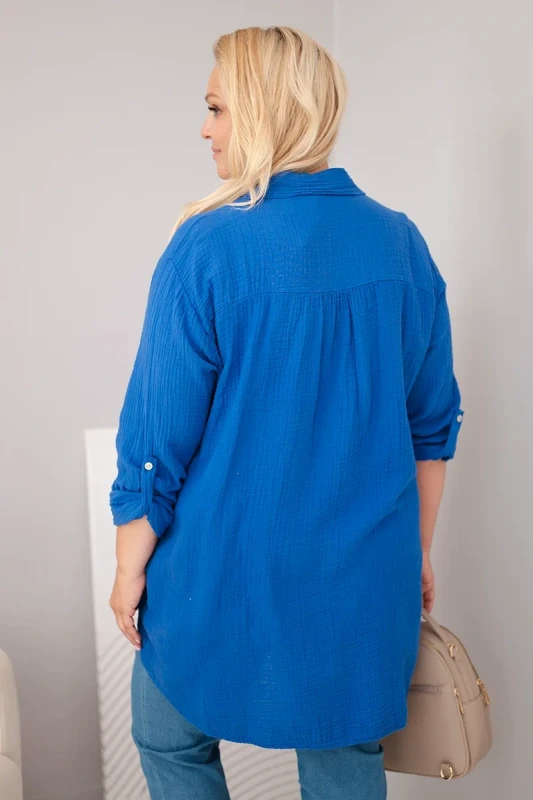 Koszula damska Plus Size muślinowa 100% bawełna (r.46/50)  