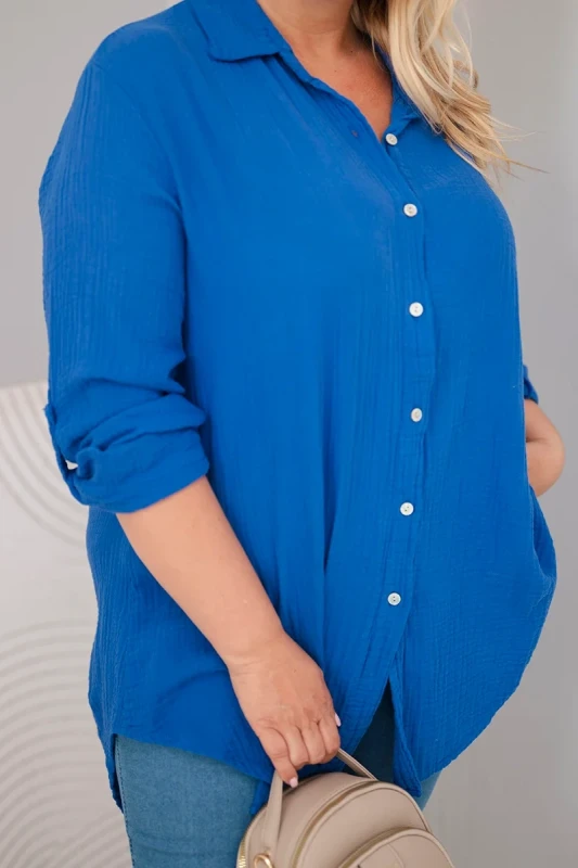 Koszula damska Plus Size muślinowa 100% bawełna (r.46/50)  