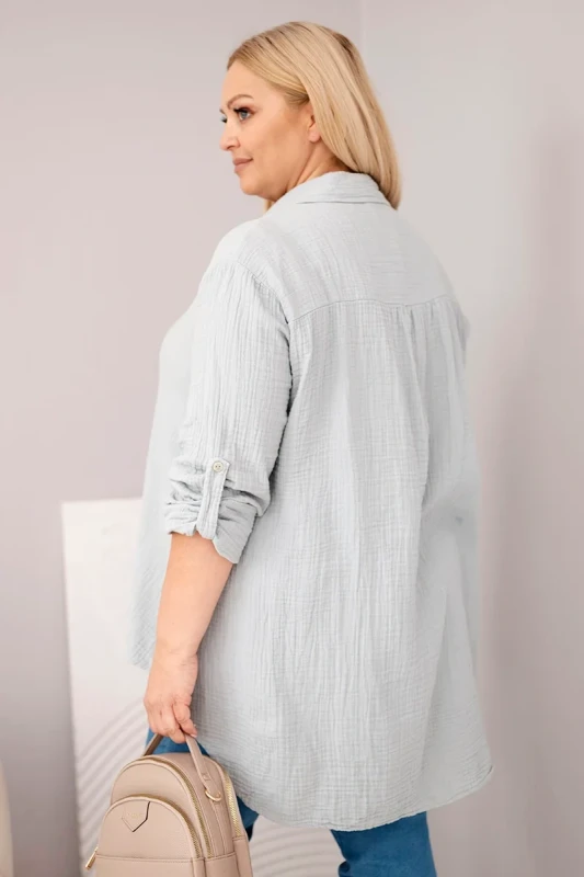 Koszula damska Plus Size muślinowa 100% bawełna (r.46/50)   