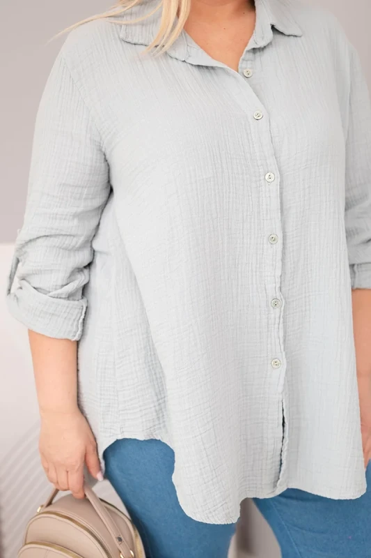 Koszula damska Plus Size muślinowa 100% bawełna (r.46/50)   