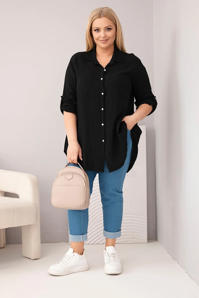 Koszula damska Plus Size muślinowa 100% bawełna (r.46/50)    