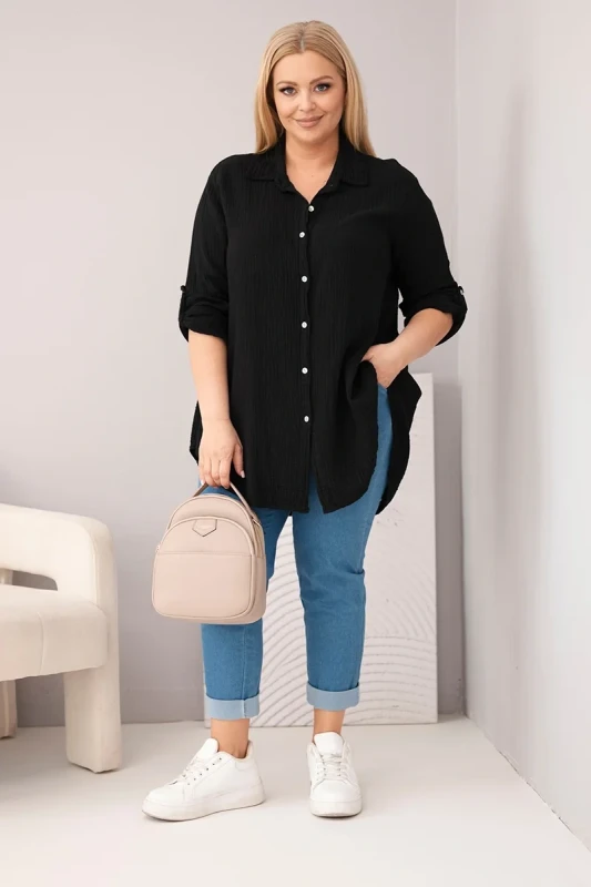 Koszula damska Plus Size muślinowa 100% bawełna (r.46/50)    