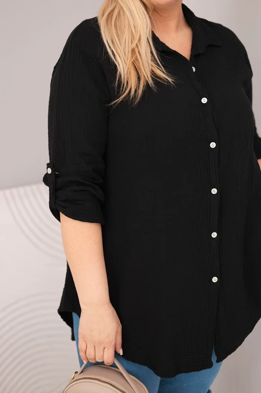 Koszula damska Plus Size muślinowa 100% bawełna (r.46/50)    