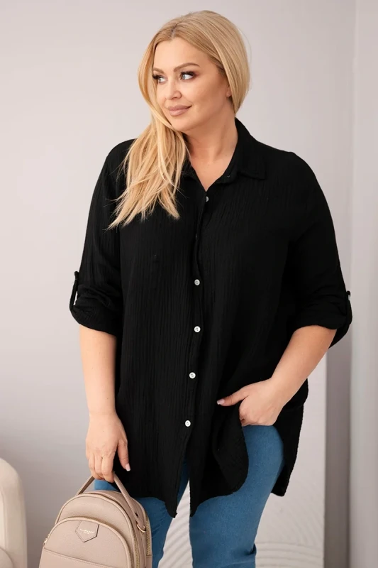 Koszula damska Plus Size muślinowa 100% bawełna (r.46/50)    