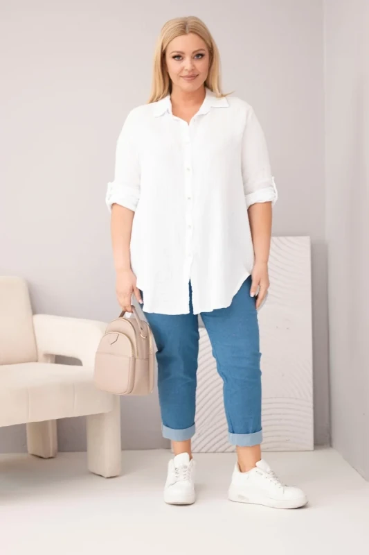 Koszula damska Plus Size muślinowa 100% bawełna (r.46/50)     