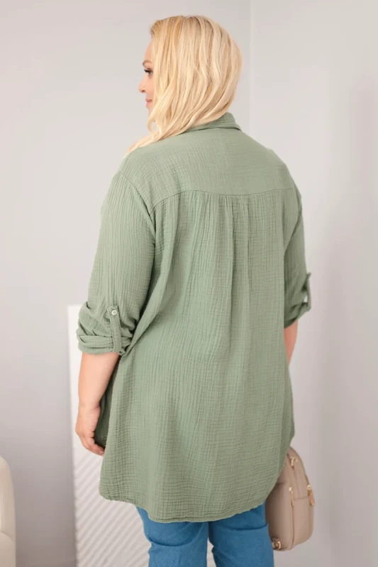 Koszula damska Plus Size muślinowa 100% bawełna (r.46/50)      