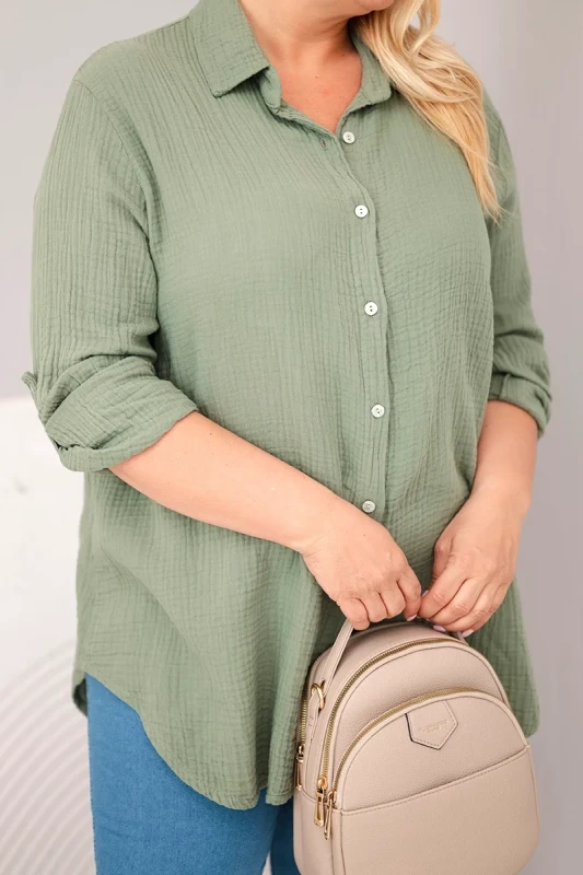 Koszula damska Plus Size muślinowa 100% bawełna (r.46/50)      