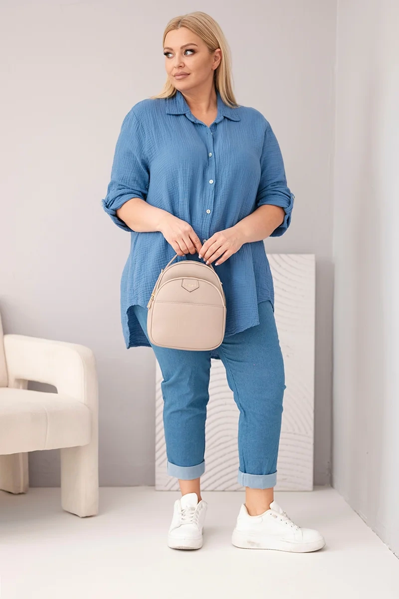 Koszula damska Plus Size muślinowa 100% bawełna (r.46/50)      