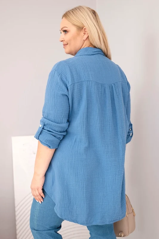 Koszula damska Plus Size muślinowa 100% bawełna (r.46/50)      