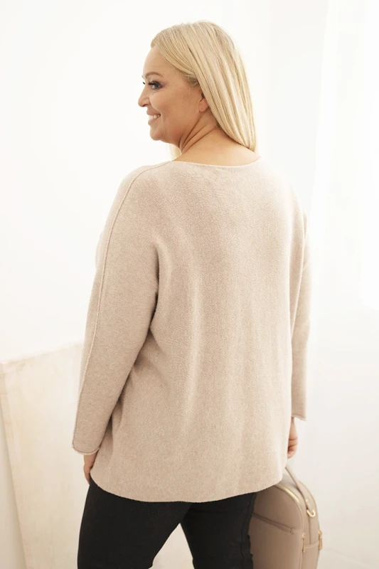 Sweter damski Plus Size oversize z dekoltem łódka (r.46/50)