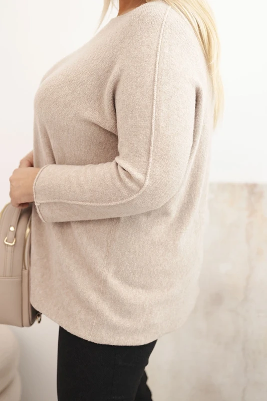 Sweter damski Plus Size oversize z dekoltem łódka (r.46/50)