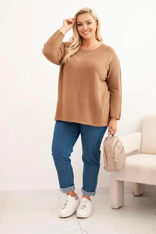 Sweter damski Plus Size oversize z dekoltem łódka (r.46/50)   