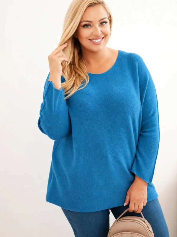 Sweter damski Plus Size oversize z dekoltem łódka (r.46/50)    