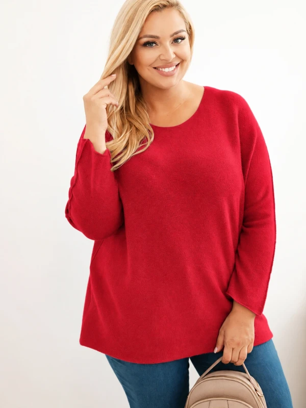 Sweter damski Plus Size oversize z dekoltem łódka (r.46/50)    