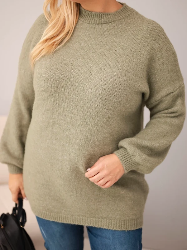Sweter damski Plus Size z wełną – luźny krój 46–50