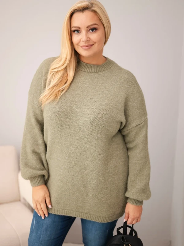 Sweter damski Plus Size z wełną – luźny krój 46–50