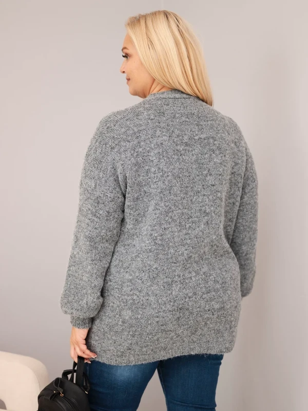 Sweter damski Plus Size z wełną – luźny krój 46–50 