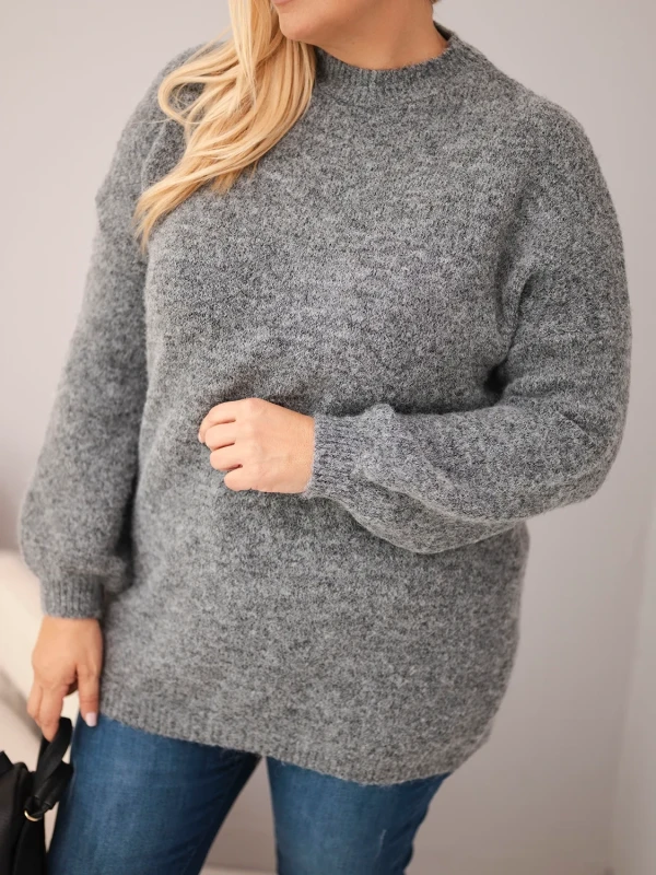 Sweter damski Plus Size z wełną – luźny krój 46–50 