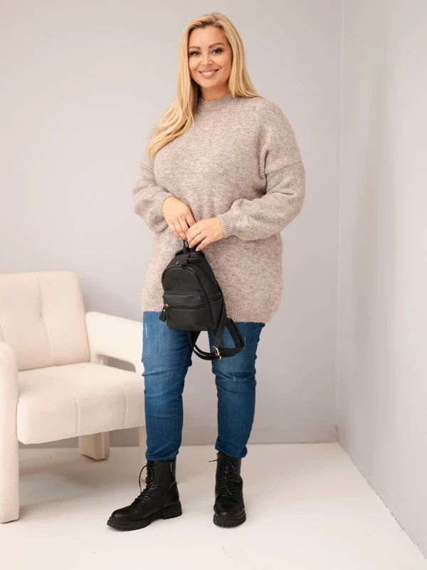 Sweter damski Plus Size z wełną – luźny krój 46–50 