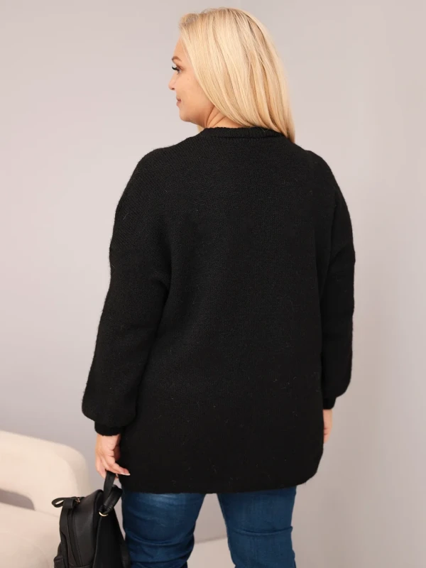 Sweter damski Plus Size z wełną – luźny krój 46–50