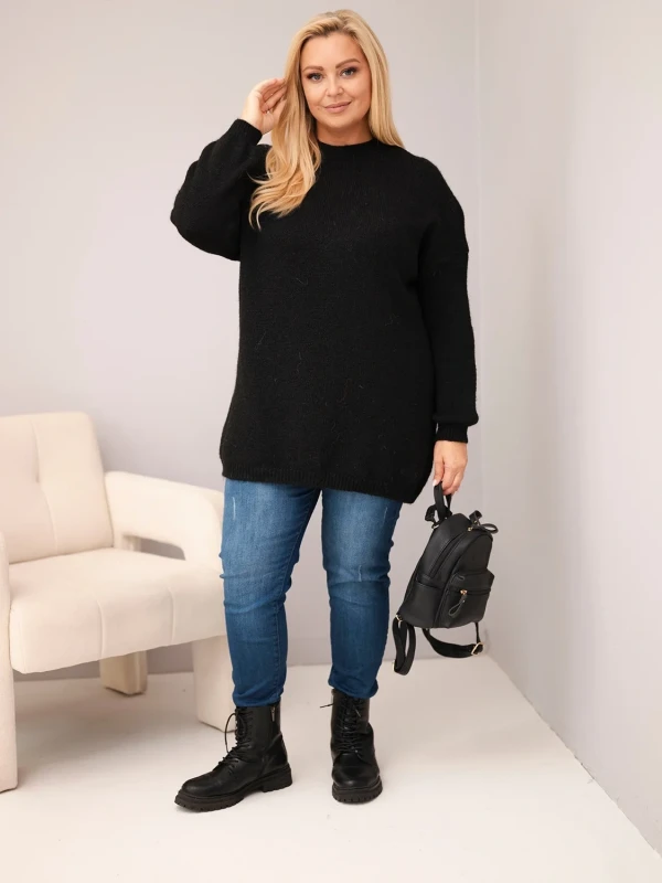 Sweter damski Plus Size z wełną – luźny krój 46–50