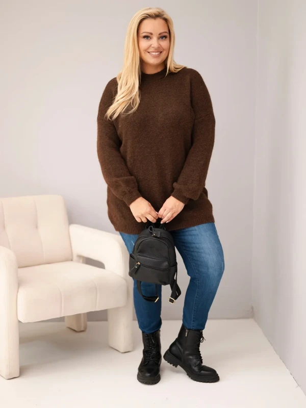 Sweter damski Plus Size z wełną – luźny krój 46–50