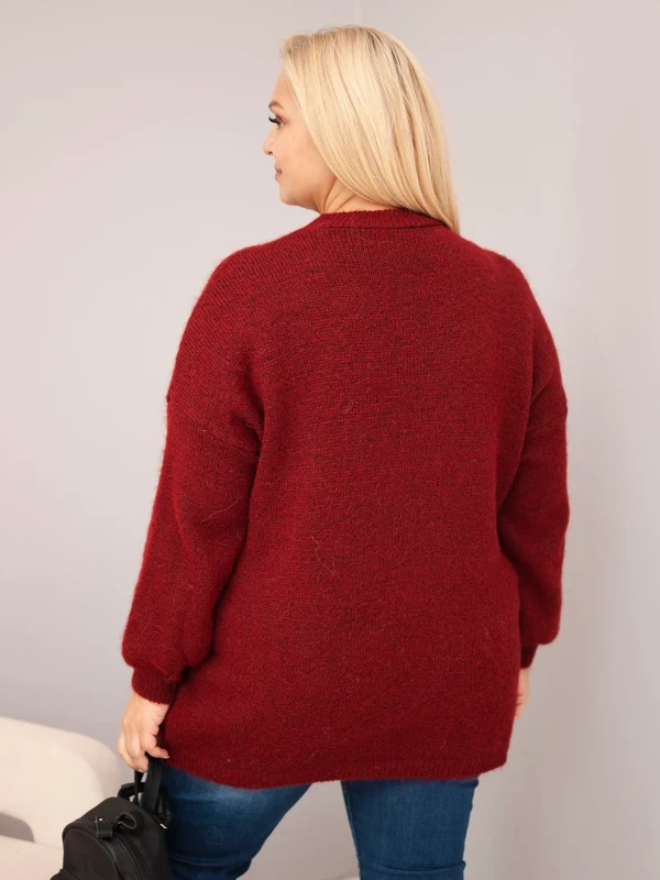 Sweter damski Plus Size z wełną – luźny krój 46–50