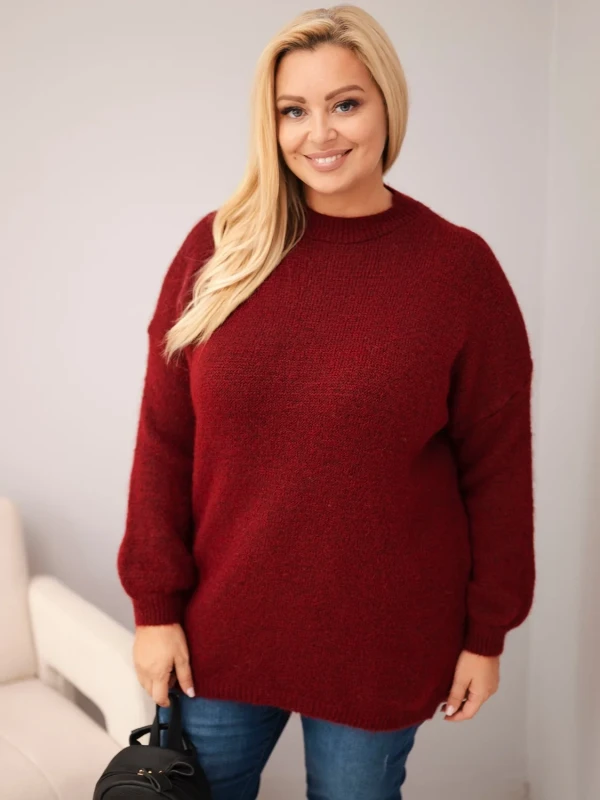 Sweter damski Plus Size z wełną – luźny krój 46–50