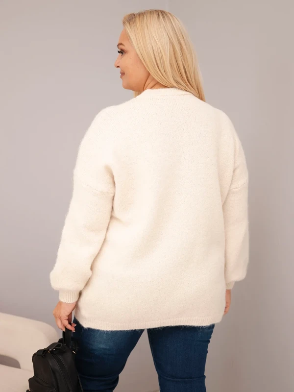 Sweter damski Plus Size z wełną – luźny krój 46–50