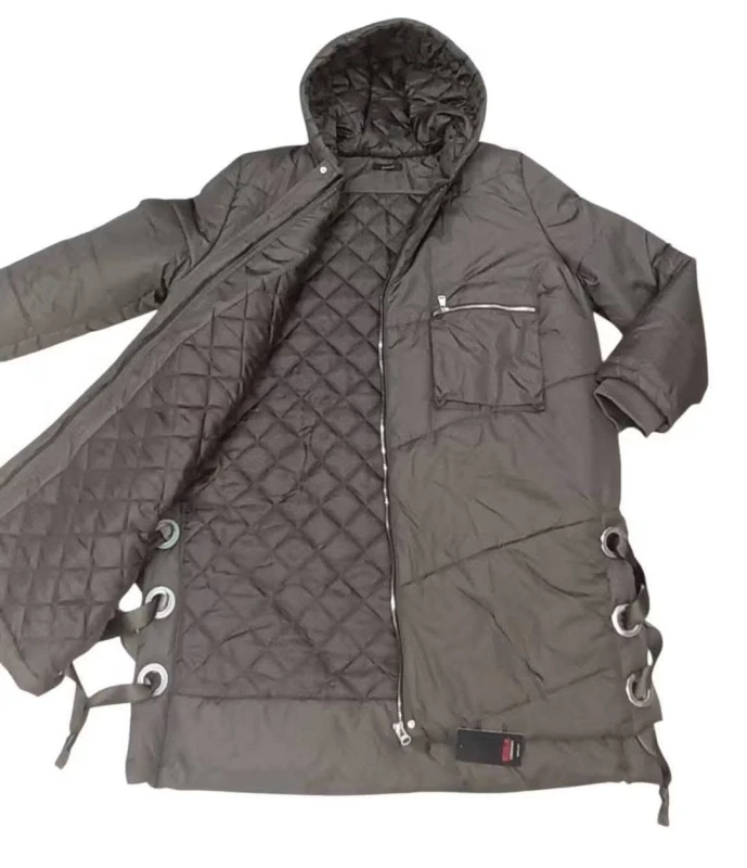 Kurtka zimowa plus size z wiązaniem z boku (r. 50-56) BESTSELLER