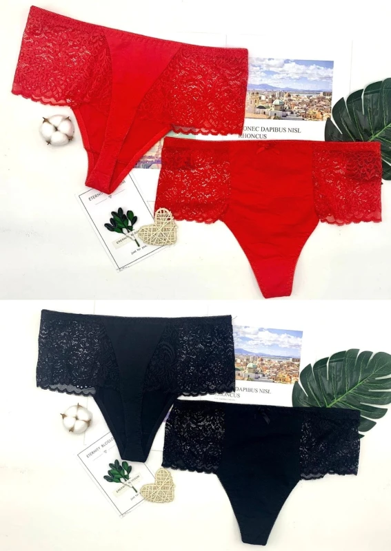 Koronkowe stringi plus size RIO  ( r. 42-46)  KOMPLET