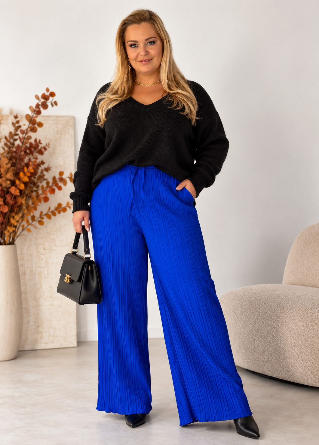 Spodnie plus size plisowane (r. 44-52) 