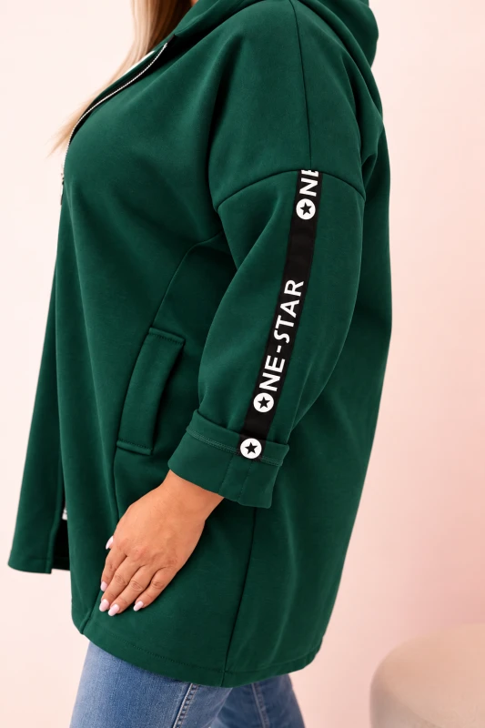 Bluza Plus Size z wiskozą rozpinana z kapturem  ( r. 48-56) 
