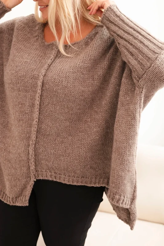 Sweter damska Plus Size z akrylem o luźnym kroju ( r. 46-60)    