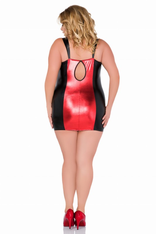 Czerwono-czarna koszulka nocna plus size Z/5031 ( r.44-56)